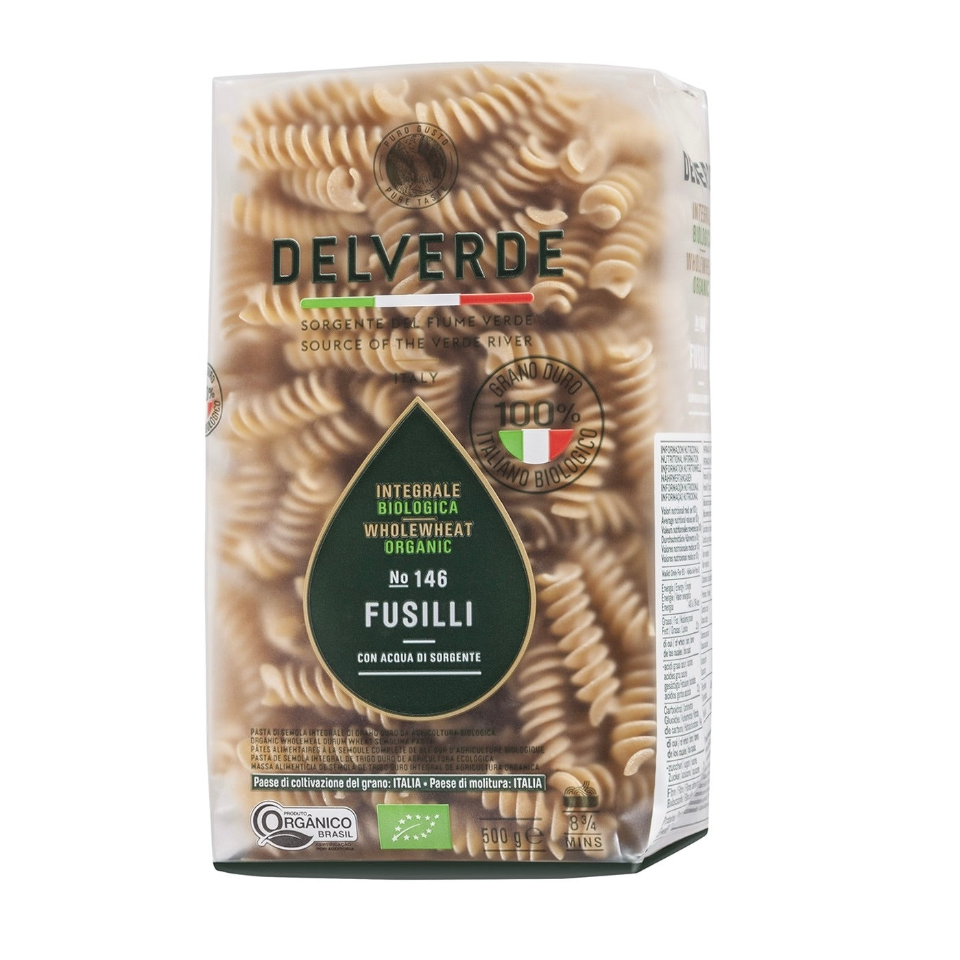 Organic Fusilli Wholewheat #145 | DELVERDE | 2x500g