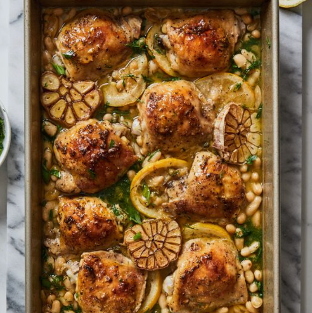 Savory Roasted Chicken with White Beans | Ready to Reheat | 4 pax 🍗🍋