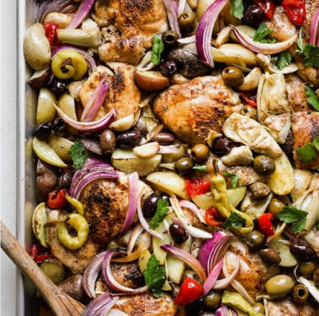 One-Pan Olive Bar Chicken Dinner | Ready to Reheat | 4 pax 🍋🍗