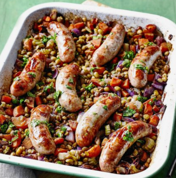 One-Pan Sausage & Lentils | Ready to Reheat | 4 pax 🌭🥕