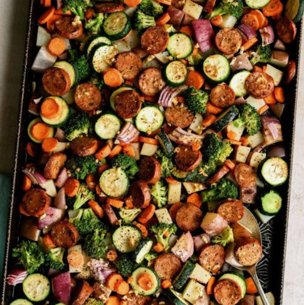 One-Pan Chicken Sausage & Roasted Veggies | Ready to Reheat | 4 pax 🌭🥦