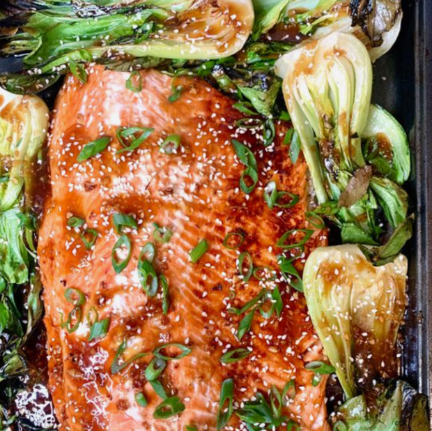 One-Pan Teriyaki Salmon with Bok Choy | Ready to Reheat | 4 pax 🍣🥬