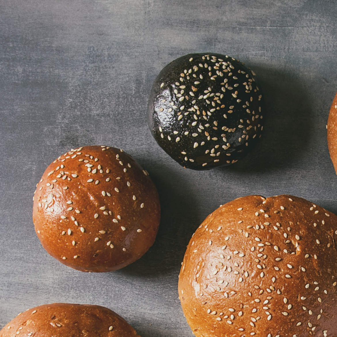 Charcoal Sesame Mini Burger Bun | 10 pcs 🍔🌑