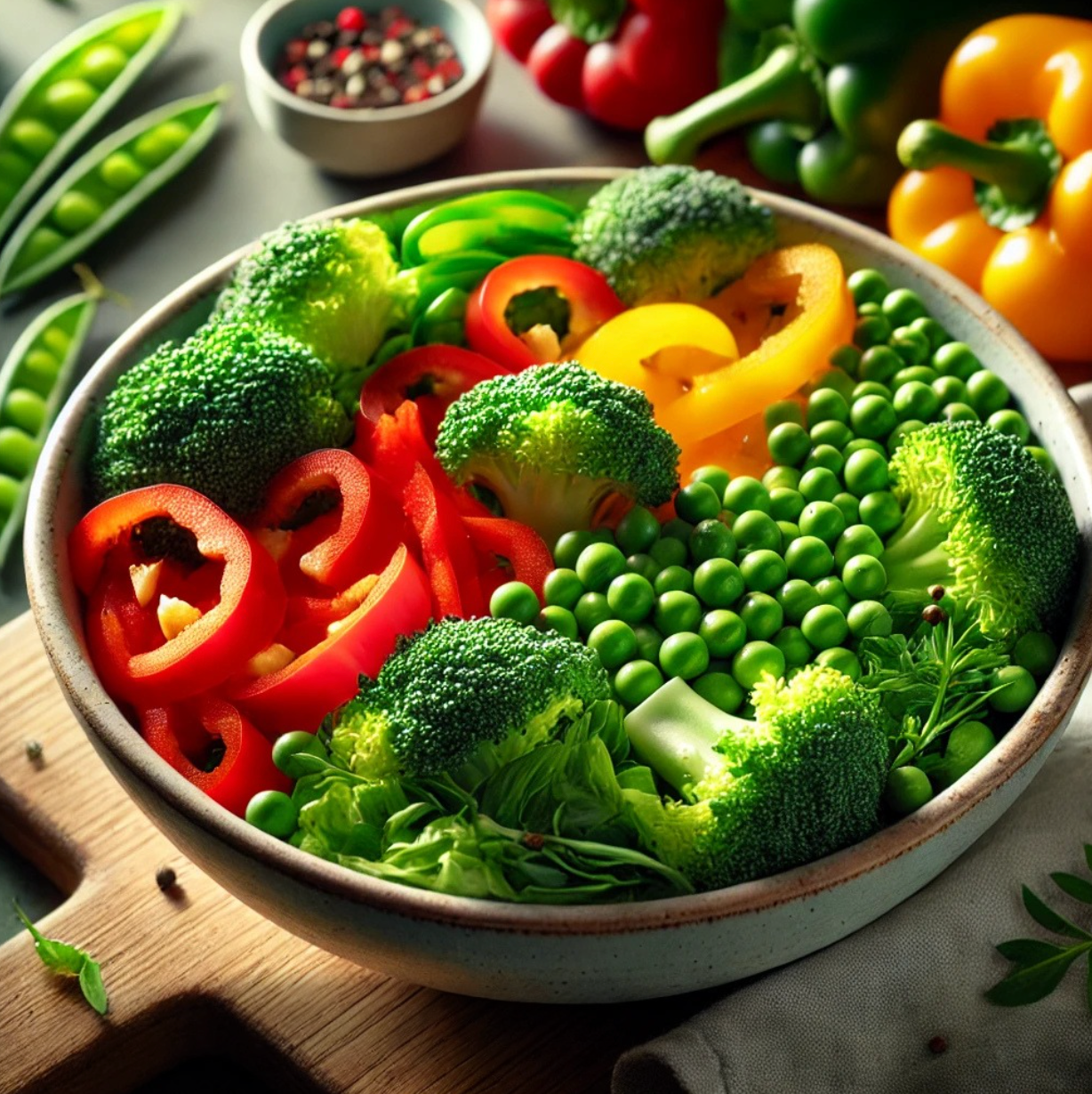 Broccoli, Bell Peppers, and Snap Peas Stir Fry Ready cut Vegetables | 1kg 🥕🥒🌱