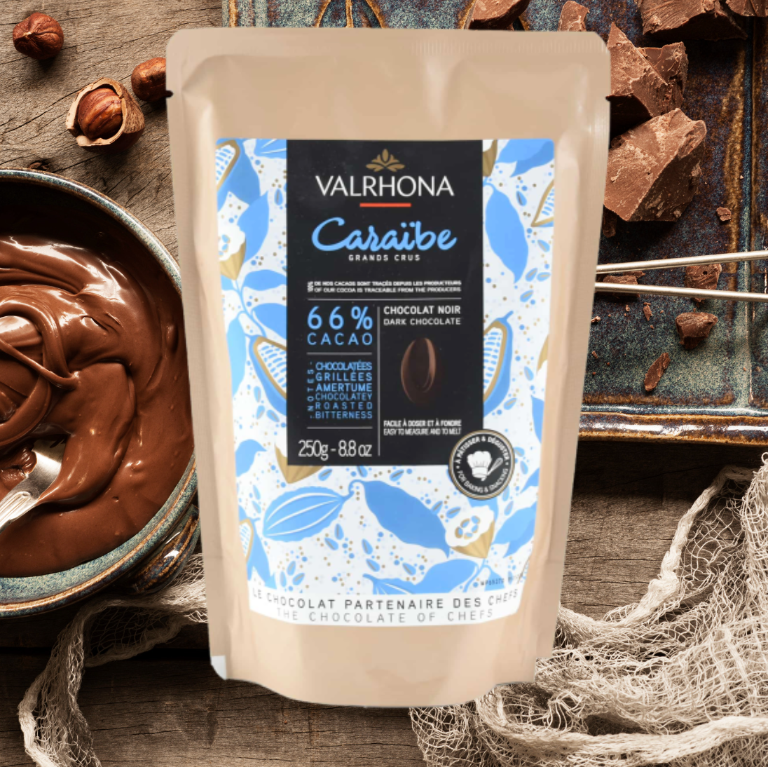 🍫 Couverture Caraïbe 66% Dark | VALRHONA | 250g