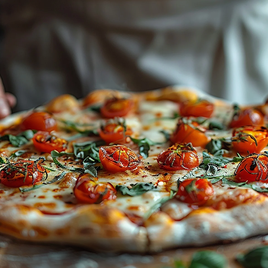 🍕 Artisanal Cherry Tomato & Spinach Pizza | Ready to Bake | 12 inch