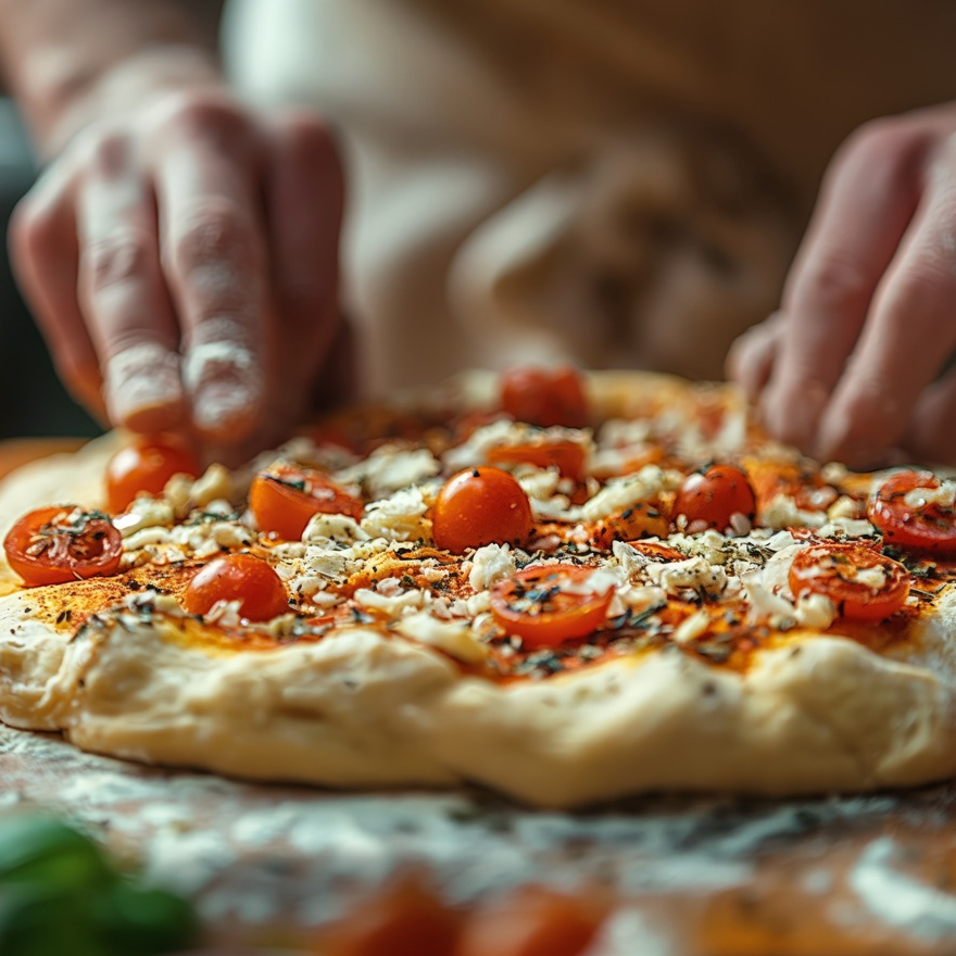 🍕 Artisanal Cherry Tomato & Spinach Pizza | Ready to Bake | 12 inch