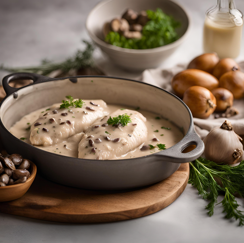 Artisanal Chicken Breast with Creamy Mushroom Sauce | Ready to Cook | 250g 🍄🍽️