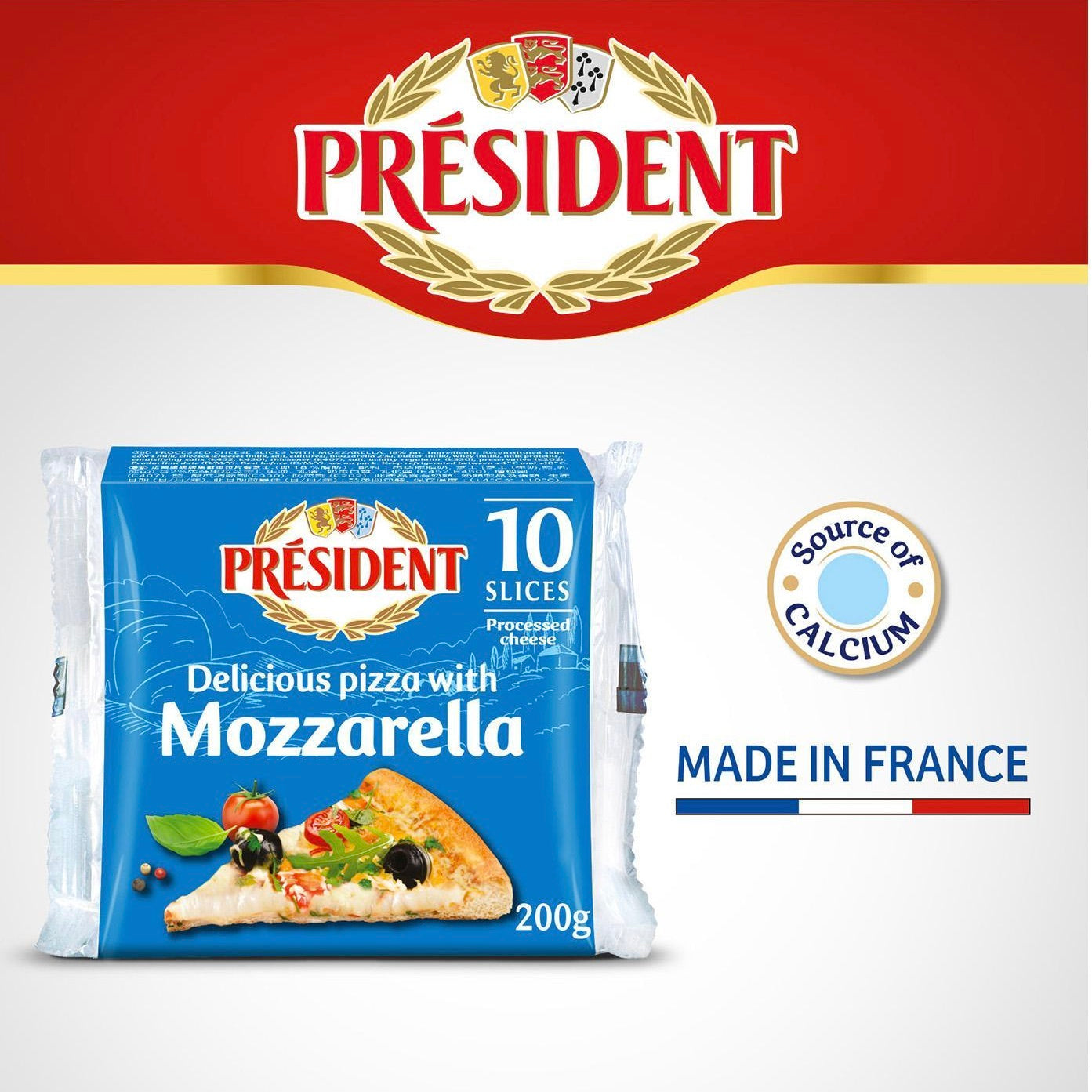 Mozzarella Sandwich Cheese | PRESIDENT | 200g