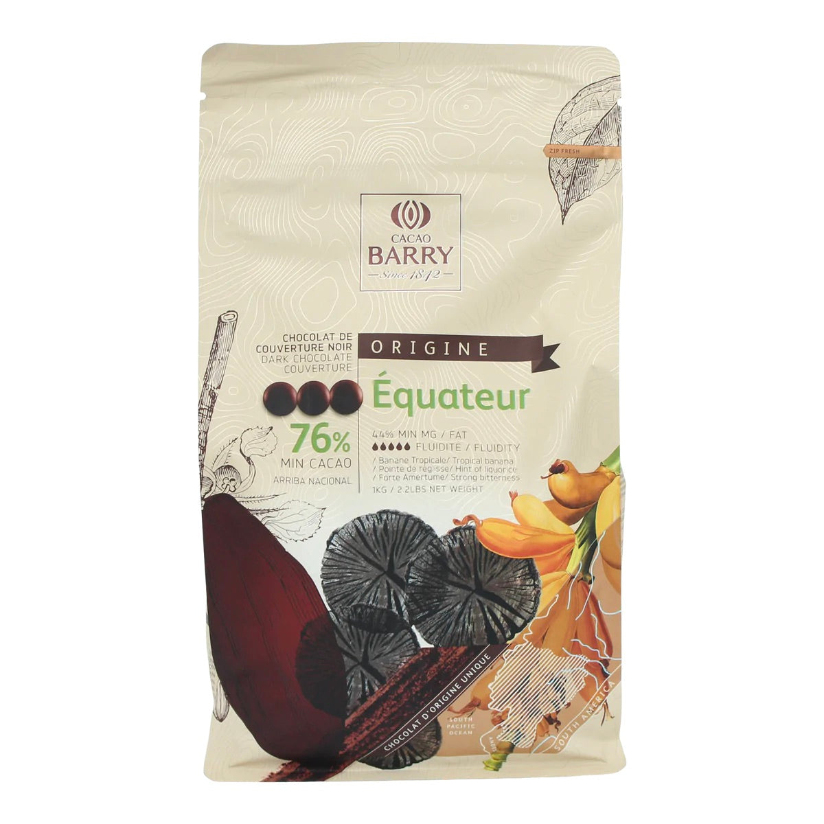 Couverture Chocolate | Equateur Dark Cocoa 76% | CACAO BARRY | 1kg