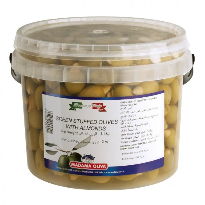 Stuffed Green Olives with Almond | MADAME OLIVA | 3.1kg
