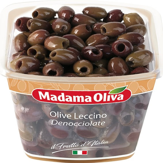 Pitted Leccino Olives with Seasoning  | MADAME OLIVA | 3.1kg