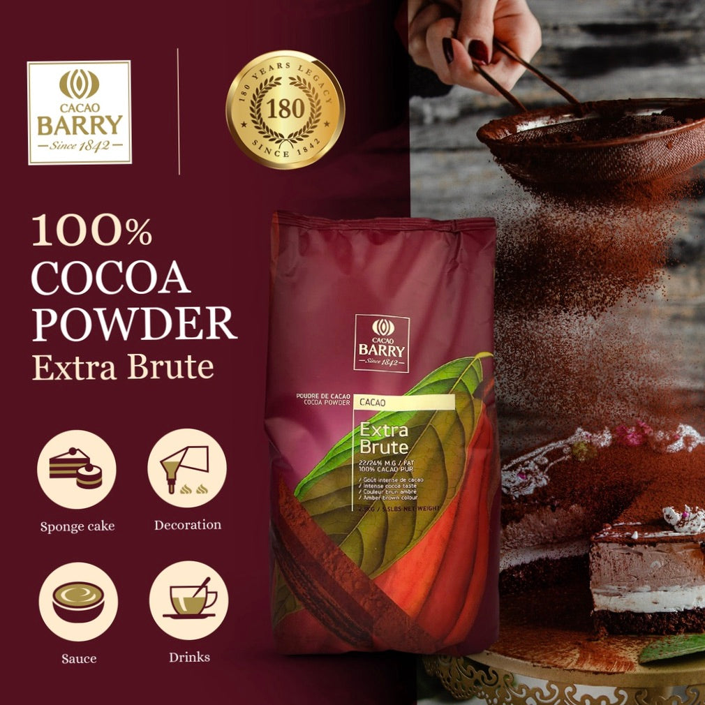 Cocoa Powder | Alkalised Extra Brut Cocoa 100% | CACAO BARRY | 1kg