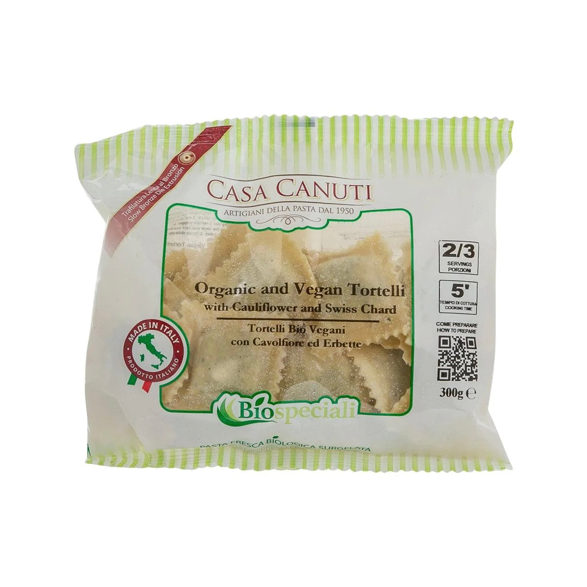 Vegan Tortelli Cauliflower & Swiss Chard | CANUTI | Frozen | 1kg