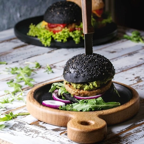 Charcoal Sesame Burger Bun | 10pcs