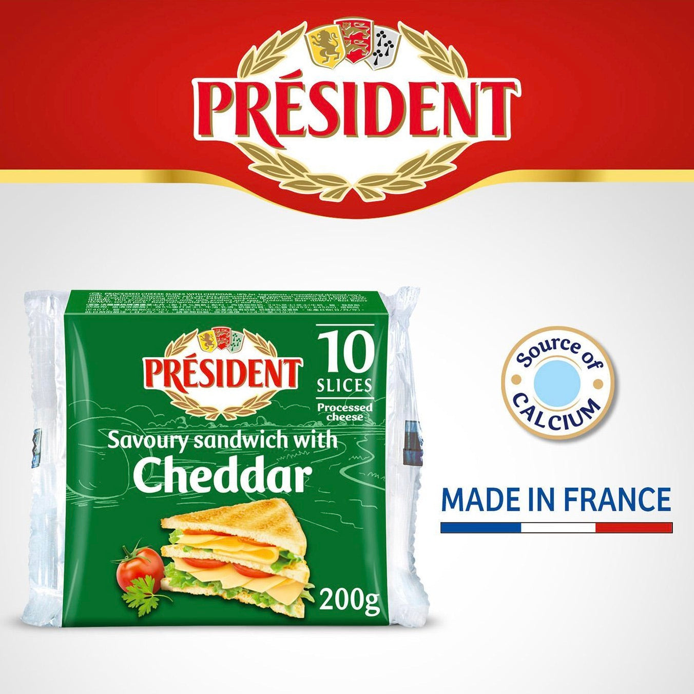 Cheddar Sandwich Cheese | PRESIDENT | 200g
