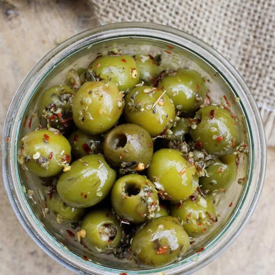 Greek Olives with Chilli, Tomato & Herbs | 220g