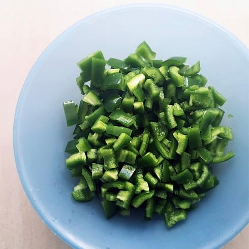 Capsicum Green Diced | Fresh | 1kg
