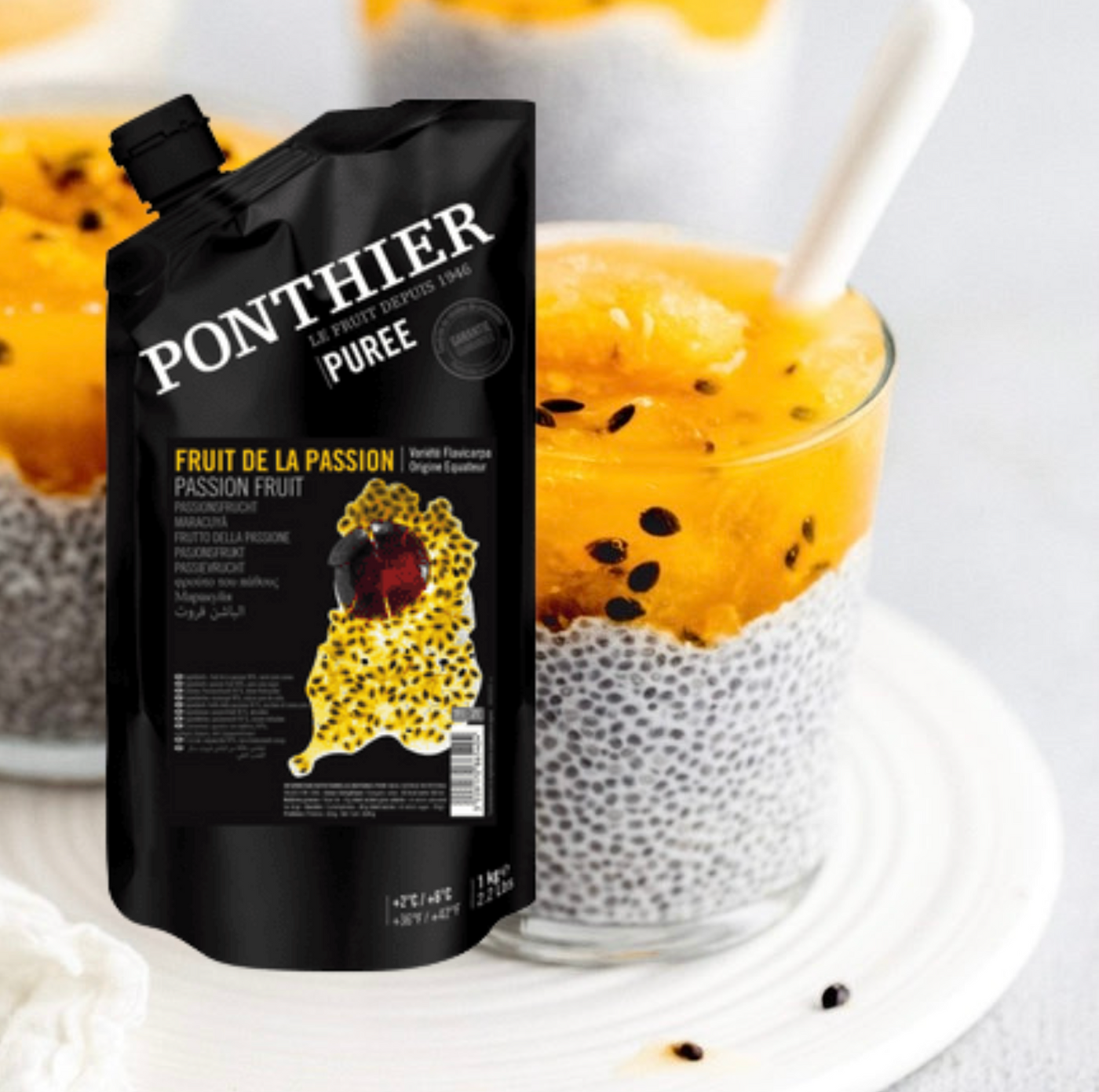 Ponthier Fruit Puree | PASSION FRUIT FLAVICARPA  | 1L